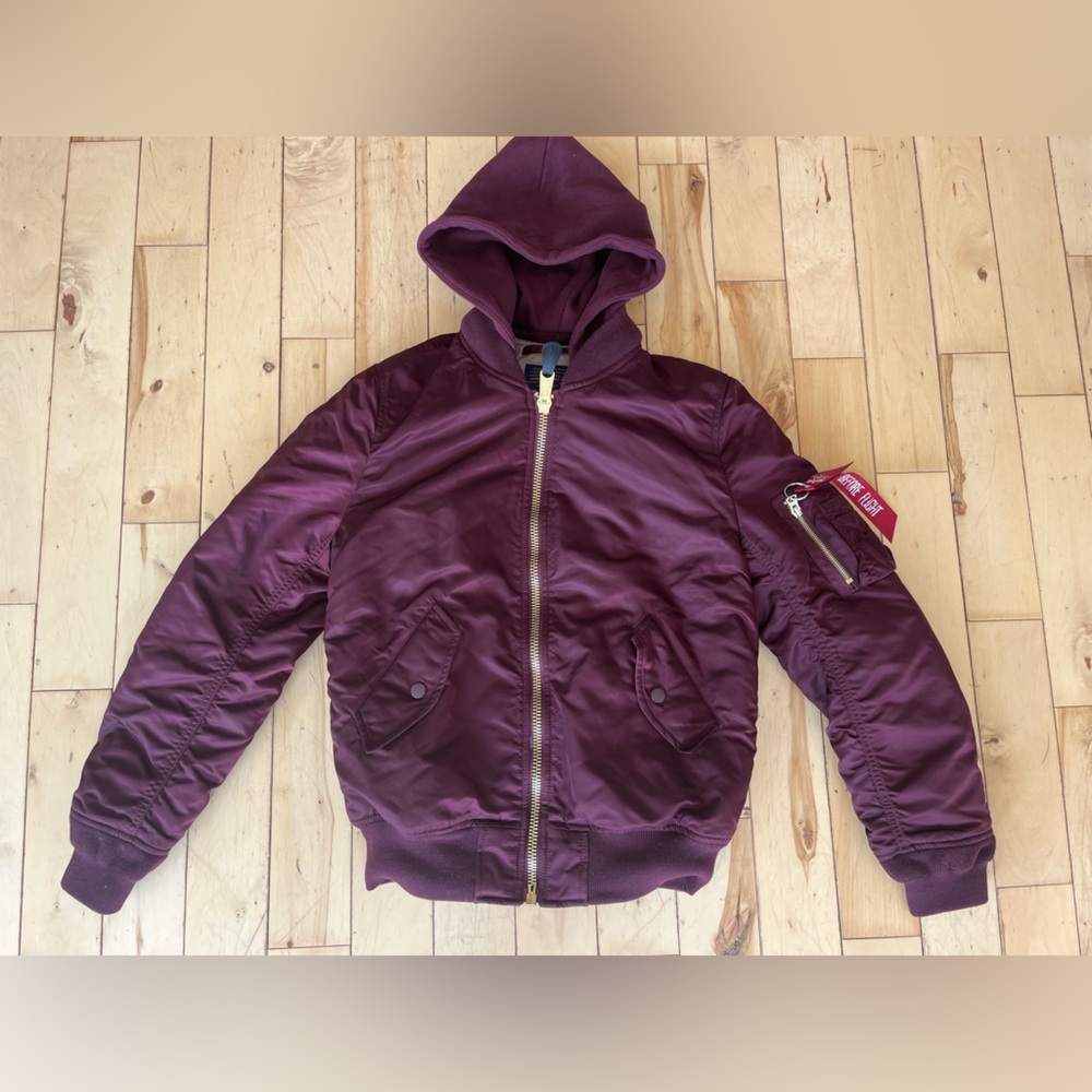 Alpha Industries Purple Bomber Jacket Quilted Synthetic